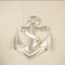 3" Nautical Anchor Iron on Patch Embroidered Applique for Jackets and DIY Decor Silver Color